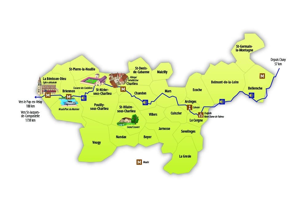 carte chemin saint jacques carte chemin saint jacques - Charlieu Belmont Tourisme